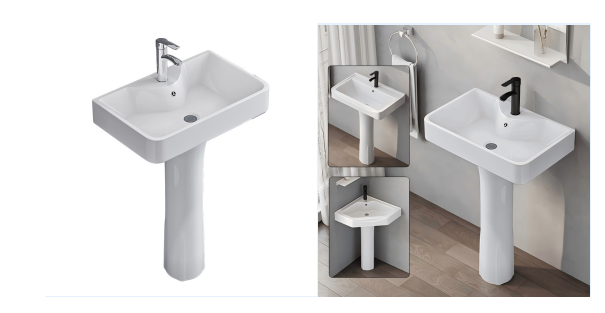 Pedestal white sink